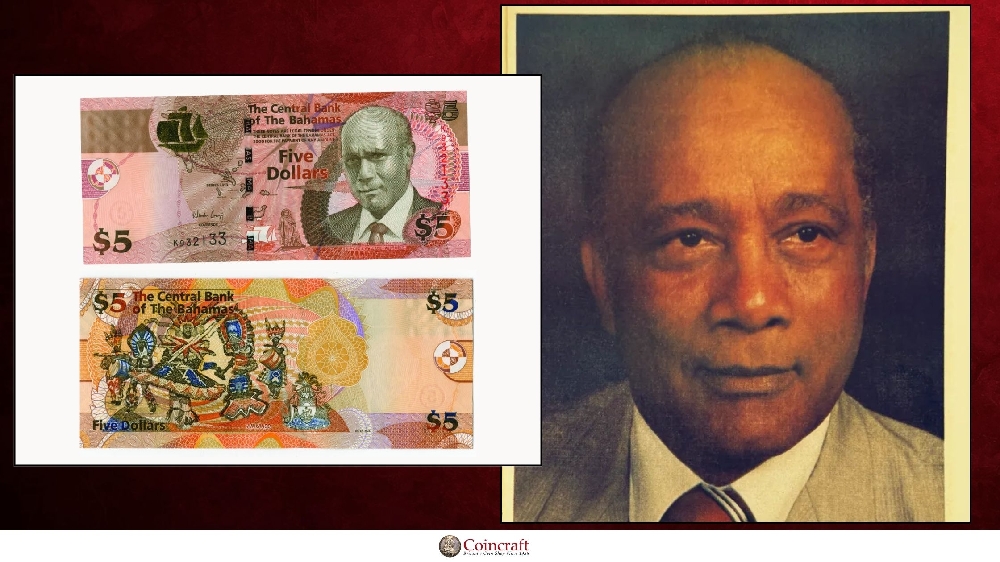 Bahamian Dollar Featured Sir Cecil Wallace Whitfield - WBA0617 - Coincraft